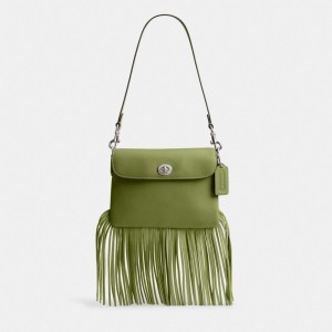 Coach 1964 Fringe Bag Plateadas Verde Claro | COH864918
