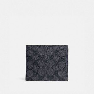 Coach 3 In 1 Wallet In Signature Canvas Gris Negras | COH866717