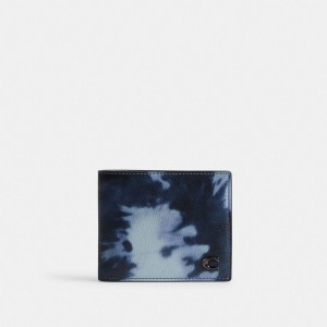 Coach 3 In 1 Wallet With Tie Dye Print Azul Marino Multicolor | COH866726