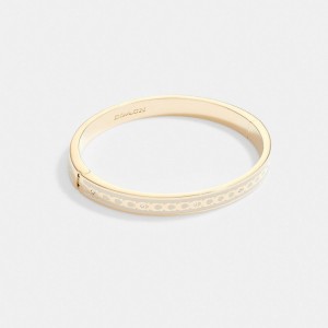 Coach 6 Mm Signature Enamel Bangle Doradas | COH866150
