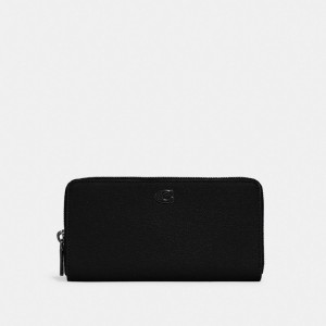 Coach Accordion Wallet With Signature Canvas Interior Negras | COH866732