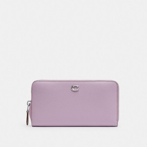 Coach Accordion Zip Wallet Plateadas Moradas | COH865524