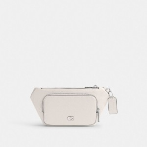 Coach Belt Bag With Signature Canvas Interior Detail Blancas | COH866556