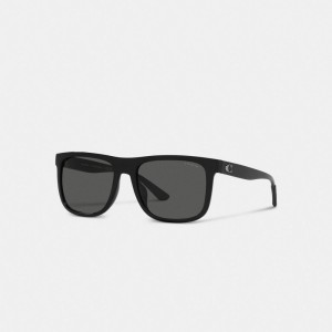 Coach Beveled Signature Flat Top Square Sunglasses Negras | COH867075