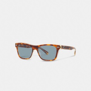 Coach Beveled Signature Square Sunglasses Azules | COH867074