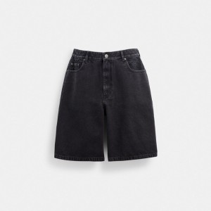 Coach Black Denim Shorts In Organic Cotton Negras Azules | COH866948