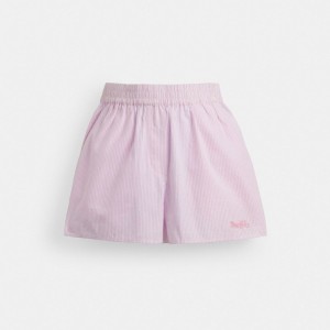 Coach Boxer Shorts In Organic Cotton Rosas Blancas | COH866048
