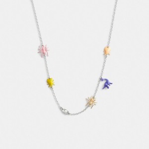Coach Bug Charm Necklace Plateadas Multicolor | COH866131