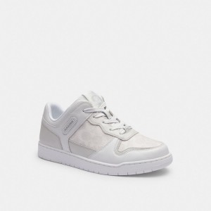 Coach C201 Low Top Sneaker In Signature Canvas Blancas | COH865816