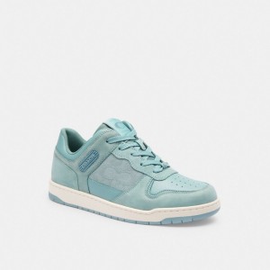Coach C201 Low Top Sneaker In Signature Canvas Jacquard Turquesa | COH865845