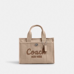 Coach Cargo Tote Bag 26 Plateadas Beige Oscuro | COH865049