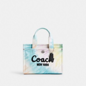 Coach Cargo Tote Bag 26 With Rainbow Tie Dye Print Plateadas Multicolor | COH865105