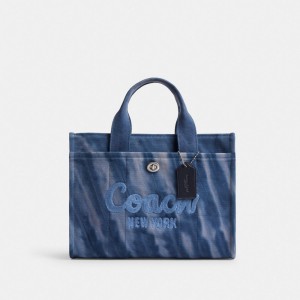 Coach Cargo Tote Bag With Tie Dye Plateadas Azul Marino | COH865103
