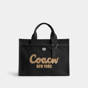 Coach Cargo Tote Plateadas Negras | COH865104