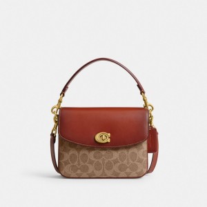 Coach Cassie Crossbody Bag 19 In Signature Canvas Marrones Rojas | COH865386
