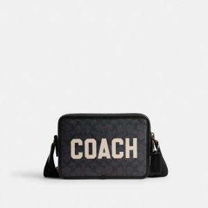 Coach Charter Crossbody Bag 24 In Signature Canvas With Graphic Gris Multicolor | COH866606