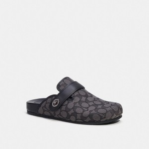 Coach Clog In Signature Jacquard Gris Negras | COH866843