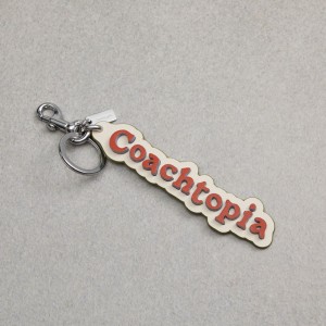 Coach Coachtopia Bag Charm In Coachtopia Leather Naranjas Oscuro Multicolor | COH866433