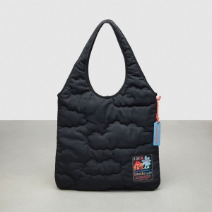 Coach Coachtopia Loop Flat Tote With Cloud Quilting Negras | COH866660