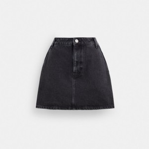 Coach Denim Skirt In Organic Cotton Negras | COH866036