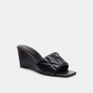 Coach Emma Wedge With Quilting Negras | COH865863