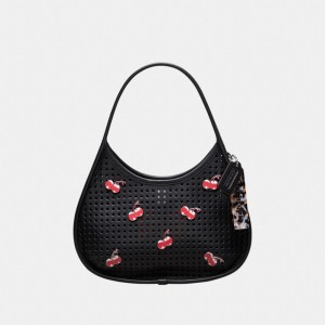 Coach Ergo Bag In Perforated Upcrafted Leather With Cherry Pins Negras | COH865149