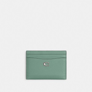 Coach Essential Card Case Plateadas Turquesa | COH865567
