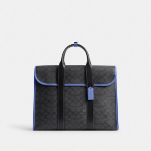 Coach Gotham Portfolio Bag In Signature Canvas Gris | COH866535