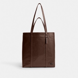 Coach Hall Tote Bag 33 Chocolate | COH865003