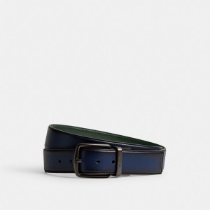 Coach Harness Buckle Cut To Size Reversible Belt, 38 Mm Azules Oscuro Verde | COH867000