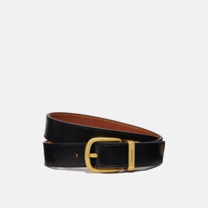 Coach Harness Buckle Reversible Belt, 25 Mm Negras | COH866314
