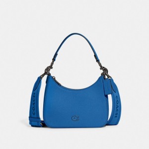 Coach Hobo Crossbody Bag With Signature Canvas Azules | COH866563