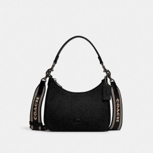 Coach Hobo Crossbody Bag With Signature Canvas Negras | COH866594