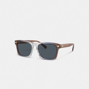 Coach Keyhole Square Sunglasses Marrones Azules Gris | COH867060