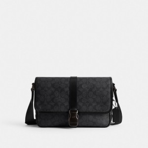 Coach League Messenger Bag In Signature Canvas Gris | COH866615