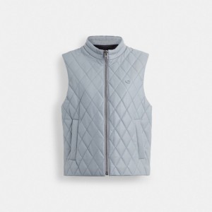 Coach Leather Quilted Vest Azules | COH865919