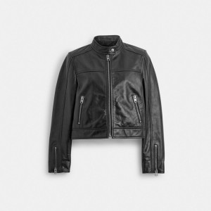 Coach Leather Racing Jacket Negras | COH865928