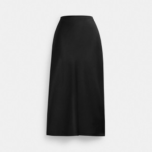 Coach Long Satin Midi Skirt Negras | COH866040