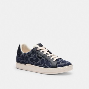 Coach Lowline Low Top Sneaker In Signature Denim Azules | COH865832