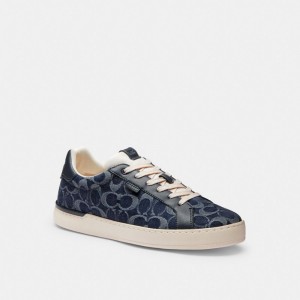 Coach Lowline Low Top Sneaker In Signature Denim Azules | COH866818