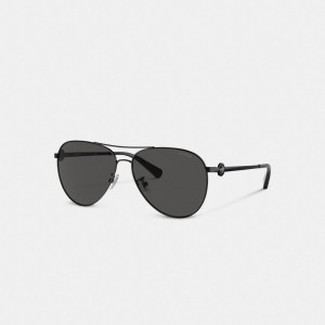 Coach Metal Aviator Sunglasses Negras | COH866345