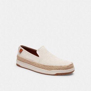 Coach Miles Espadrille In Signature Jacquard Blancas | COH866836
