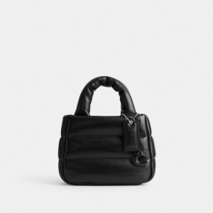 Coach Mini Pillow Tote Bag Plateadas Negras | COH865067