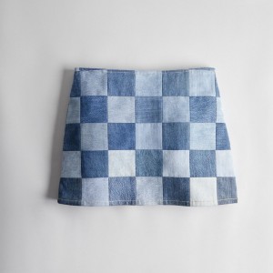 Coach Mini Skirt In Denim Checkerboard Azules Multicolor | COH866035