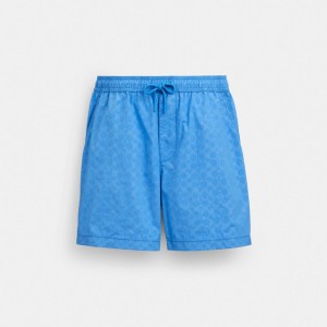 Coach Monochrome Shorts In Recycled Nylon Azules | COH866945