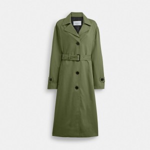 Coach Oversized Trench Coat Verde | COH865930