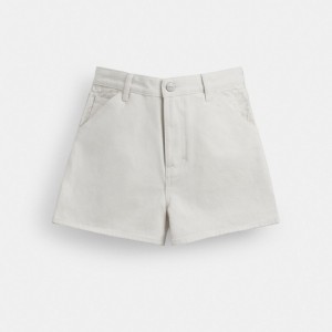 Coach Painter Jean Shorts In Organic Cotton Blancas | COH866049