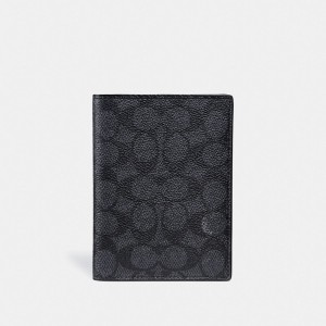 Coach Passport Case In Signature Canvas Gris | COH866730