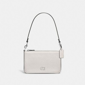 Coach Pouch Bag With Signature Canvas Blancas | COH865288