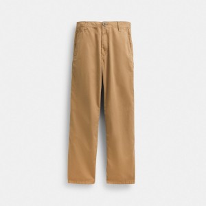 Coach Regenerative Cotton Trousers Kaki | COH866950
